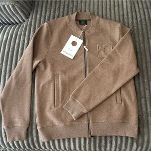 Men's Tan Zip-Up Sweater